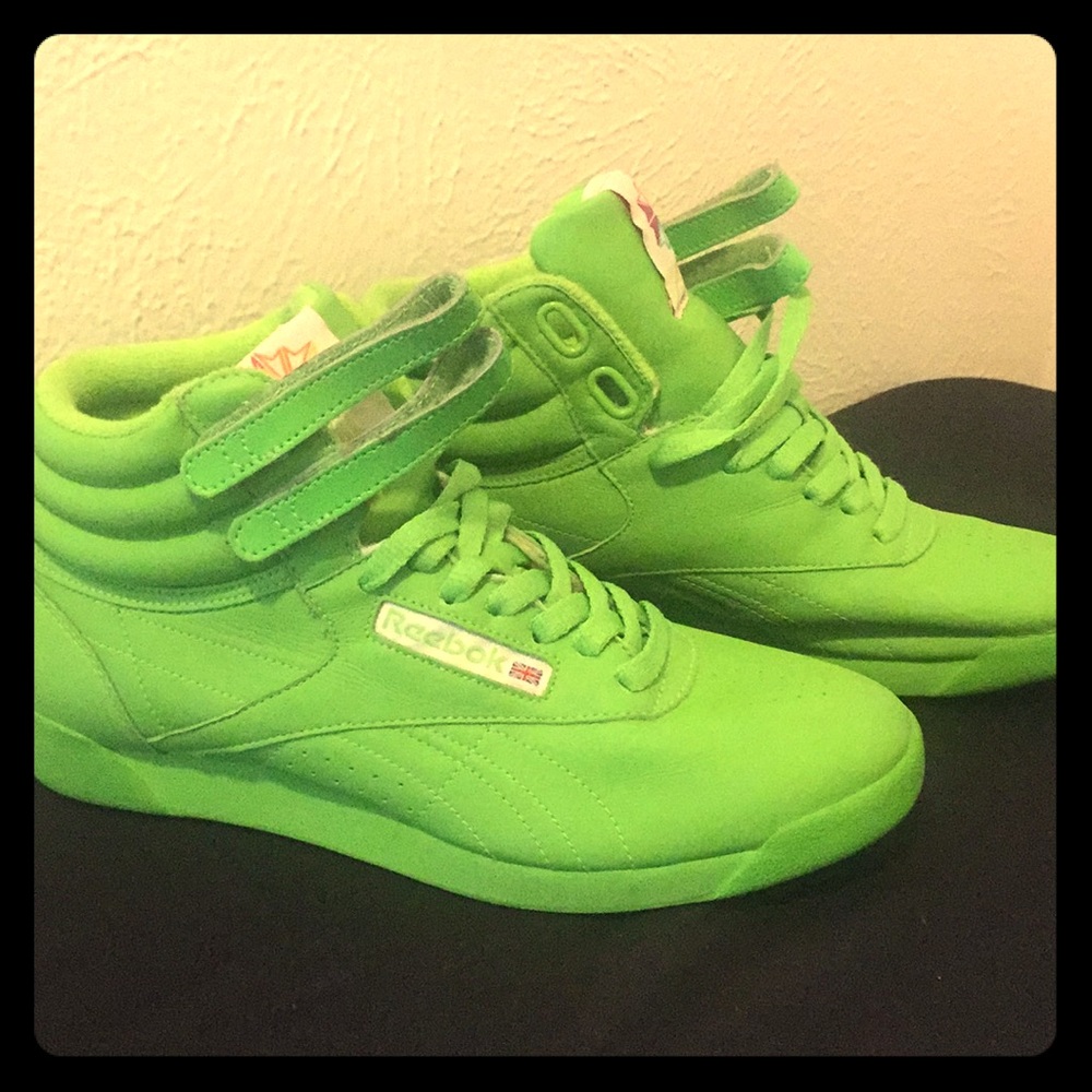 Reebok Lime Green 25th Anniversary Freestyle